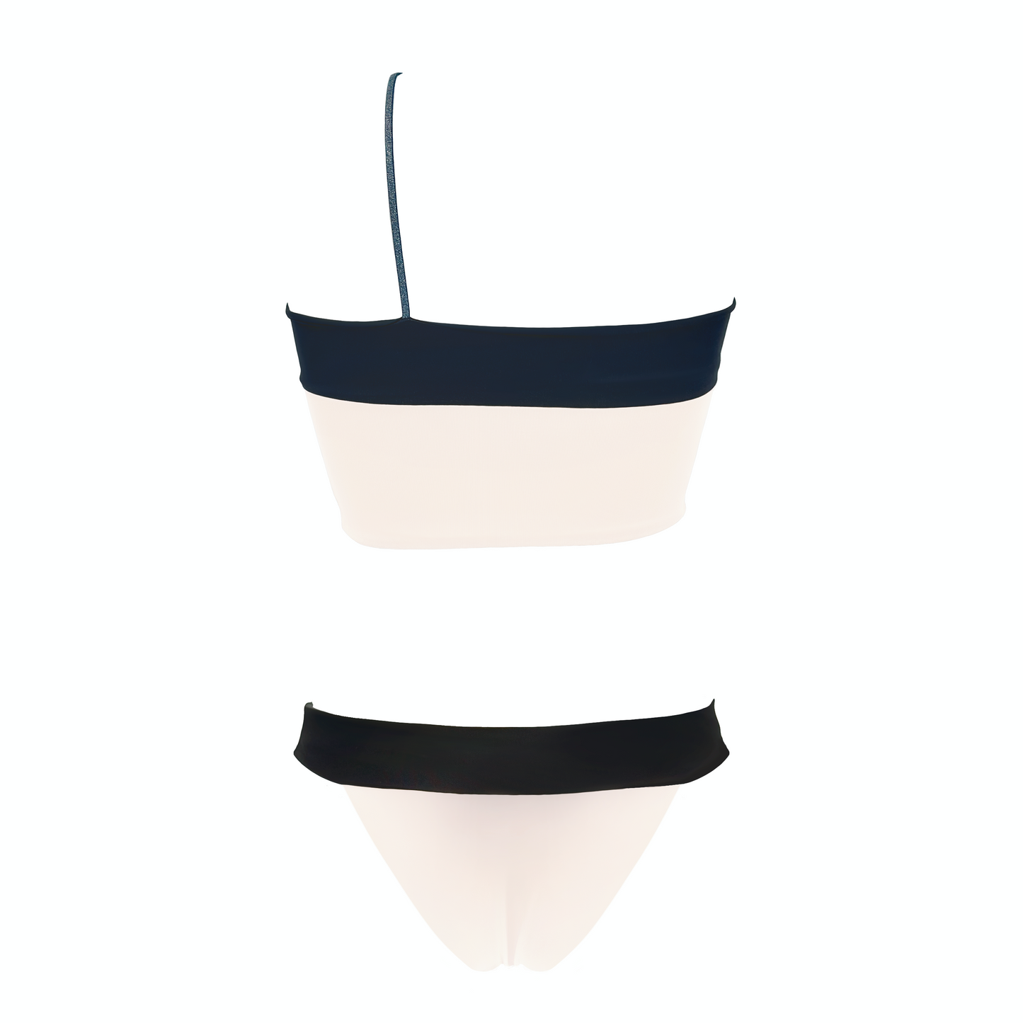 SOBEK - bikini con top monospalla con spallina in elastico tubolare laminato in Ultra Skin