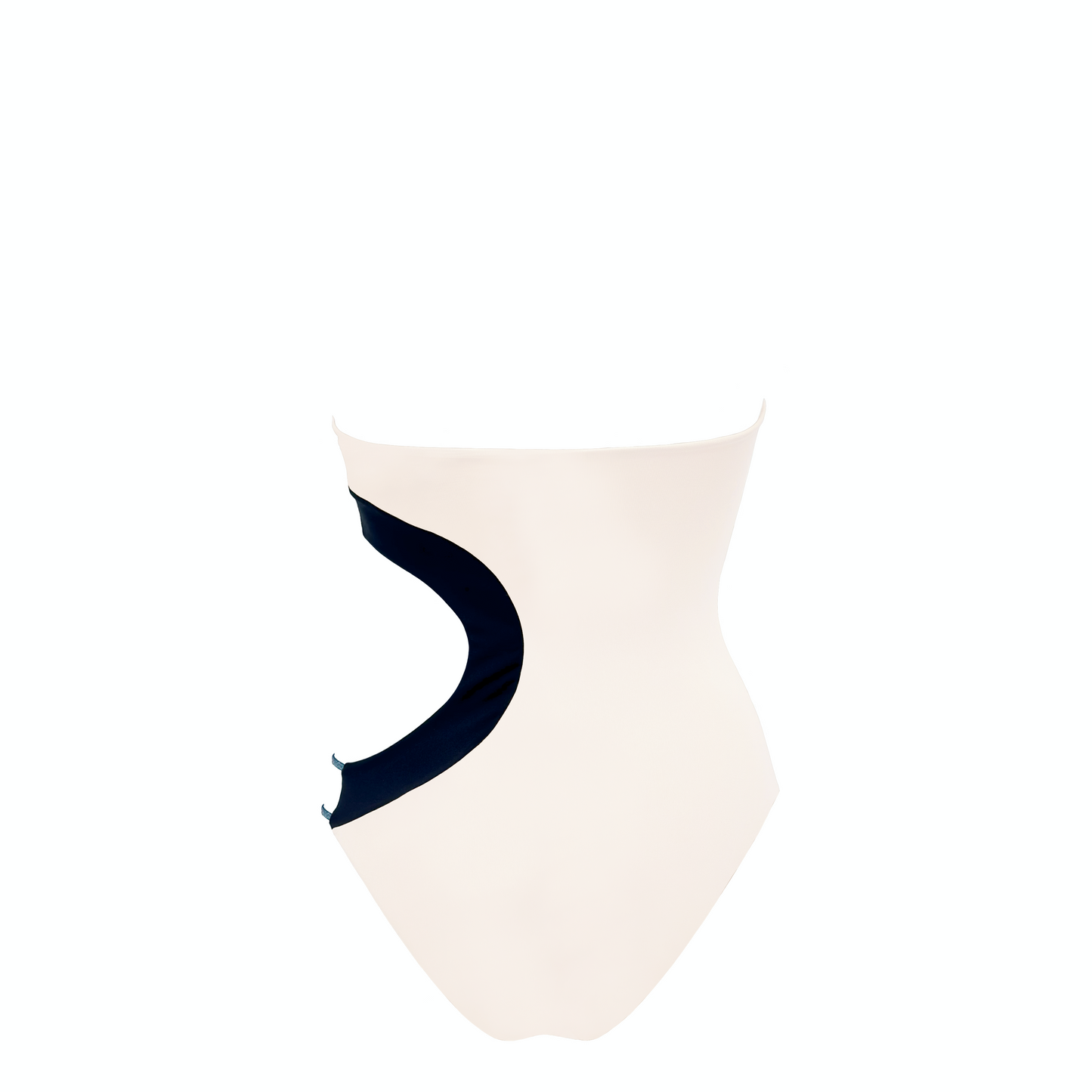 TICHE - costume intero asimetrico con dettaglio elastico tubolare laminato in Ultra Skin