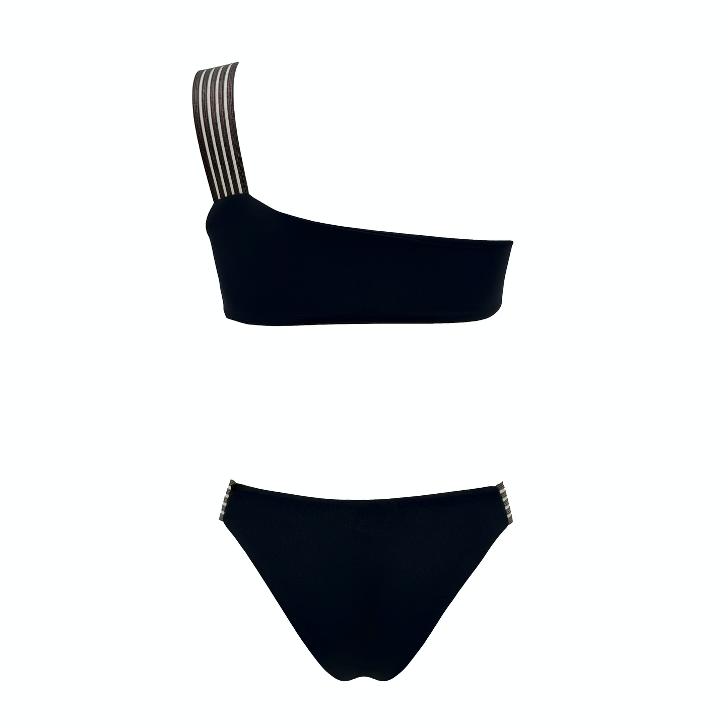 TETI - bikini monospalla con elastico rigato in Ultra Skin