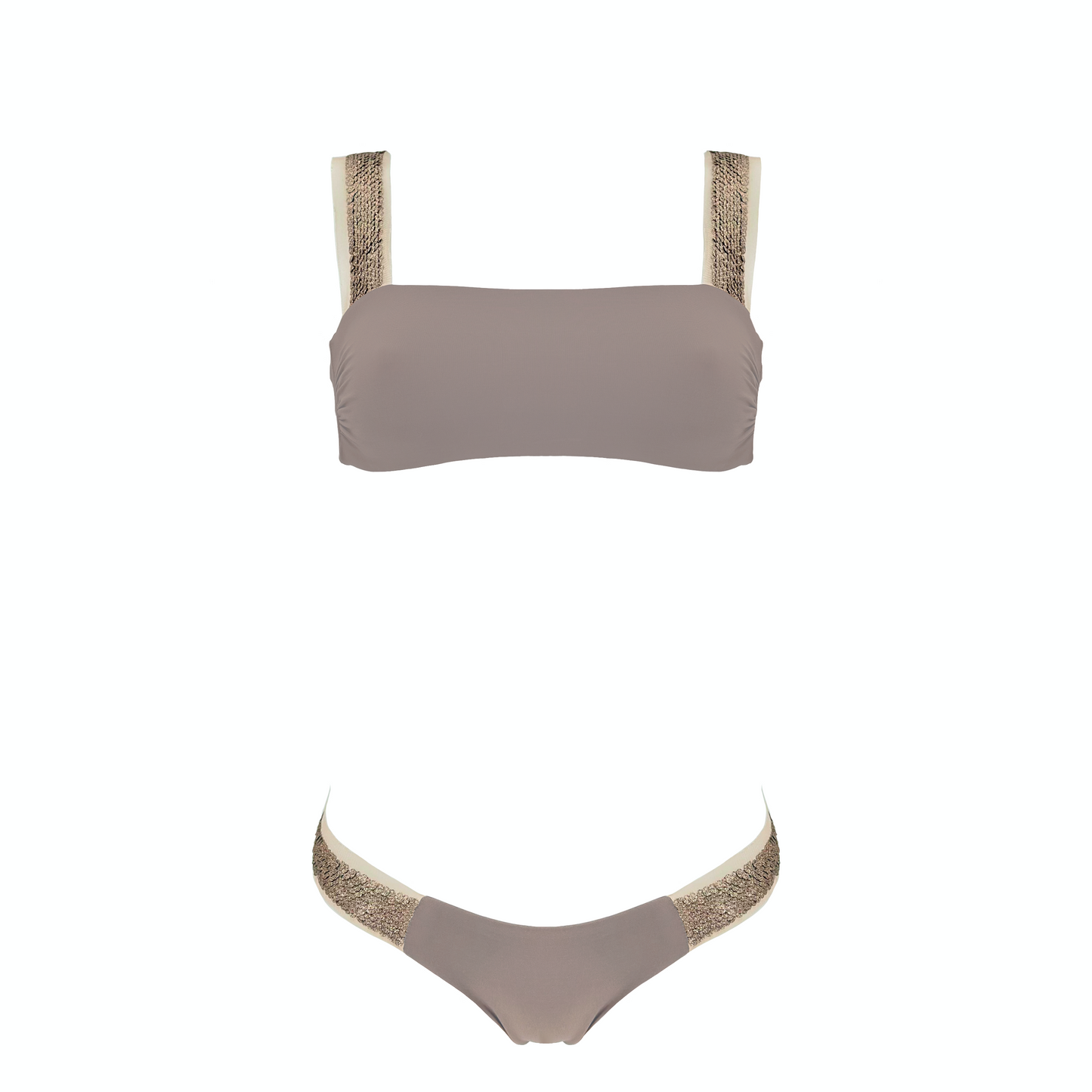 HORUS- bikini con dettagli in tulle e micro-pailettes in Ultra Skin