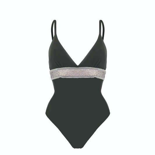 IGAI - costume intero con dettagli in tulle e micro-pailettes in Ultra Skin