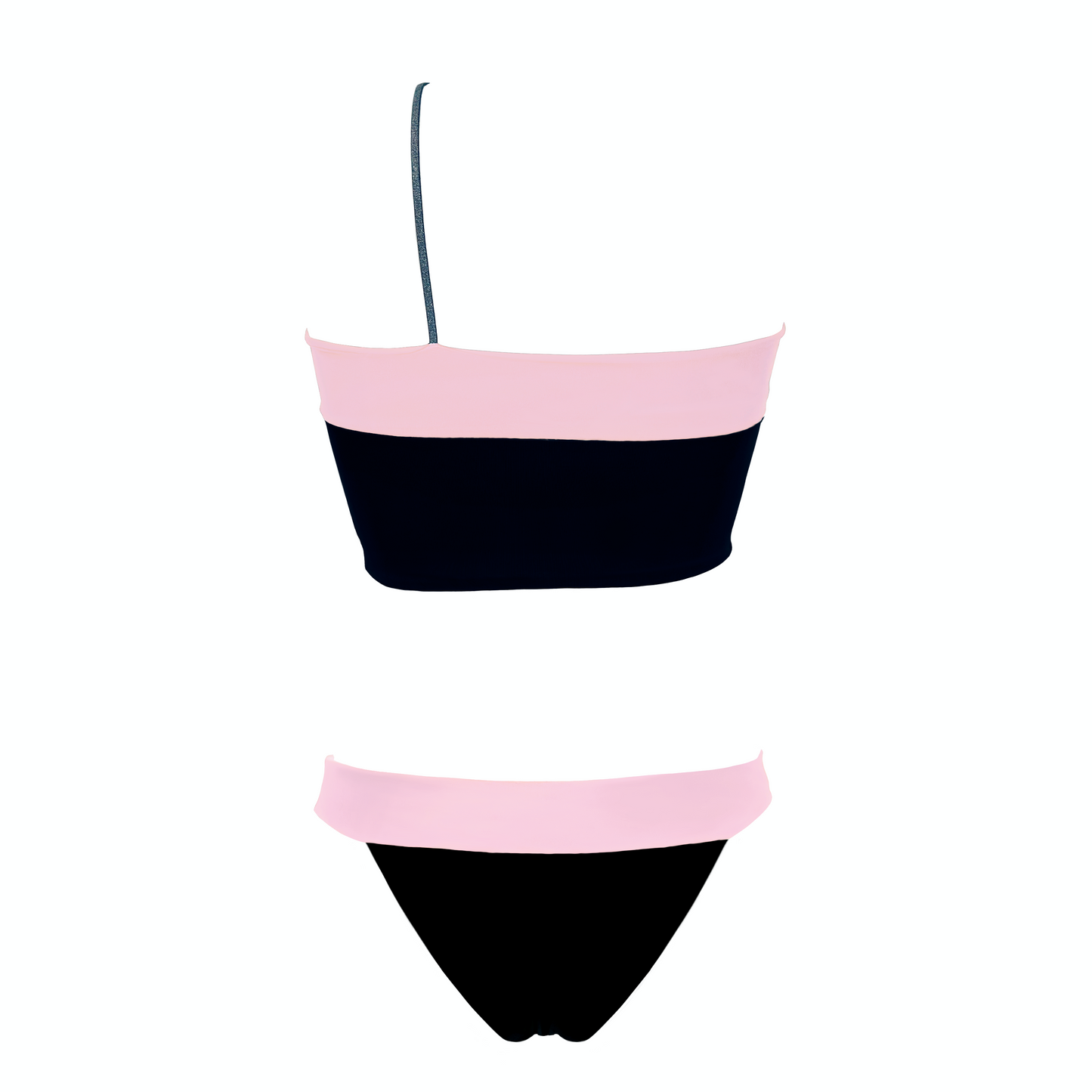 SOBEK - bikini con top monospalla con spallina in elastico tubolare laminato in Ultra Skin