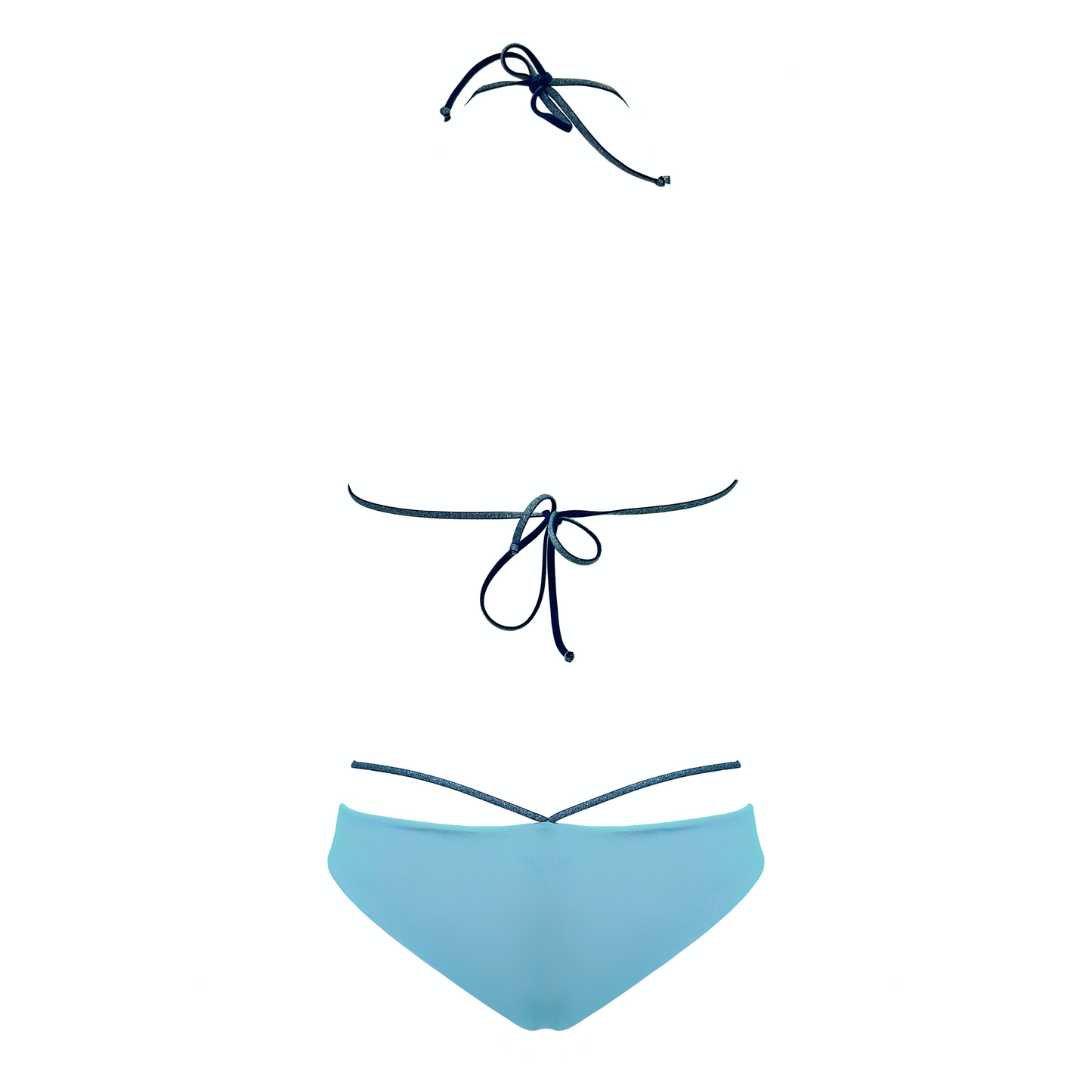 MATT- bikini a triangolo con laccetti in elastico tubolare laminato in Ultra Skin