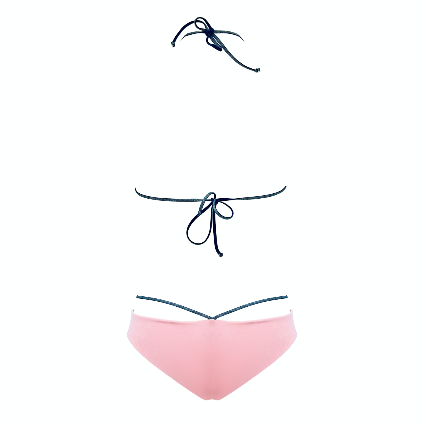 MATT- bikini a triangolo con laccetti in elastico tubolare laminato in Ultra Skin