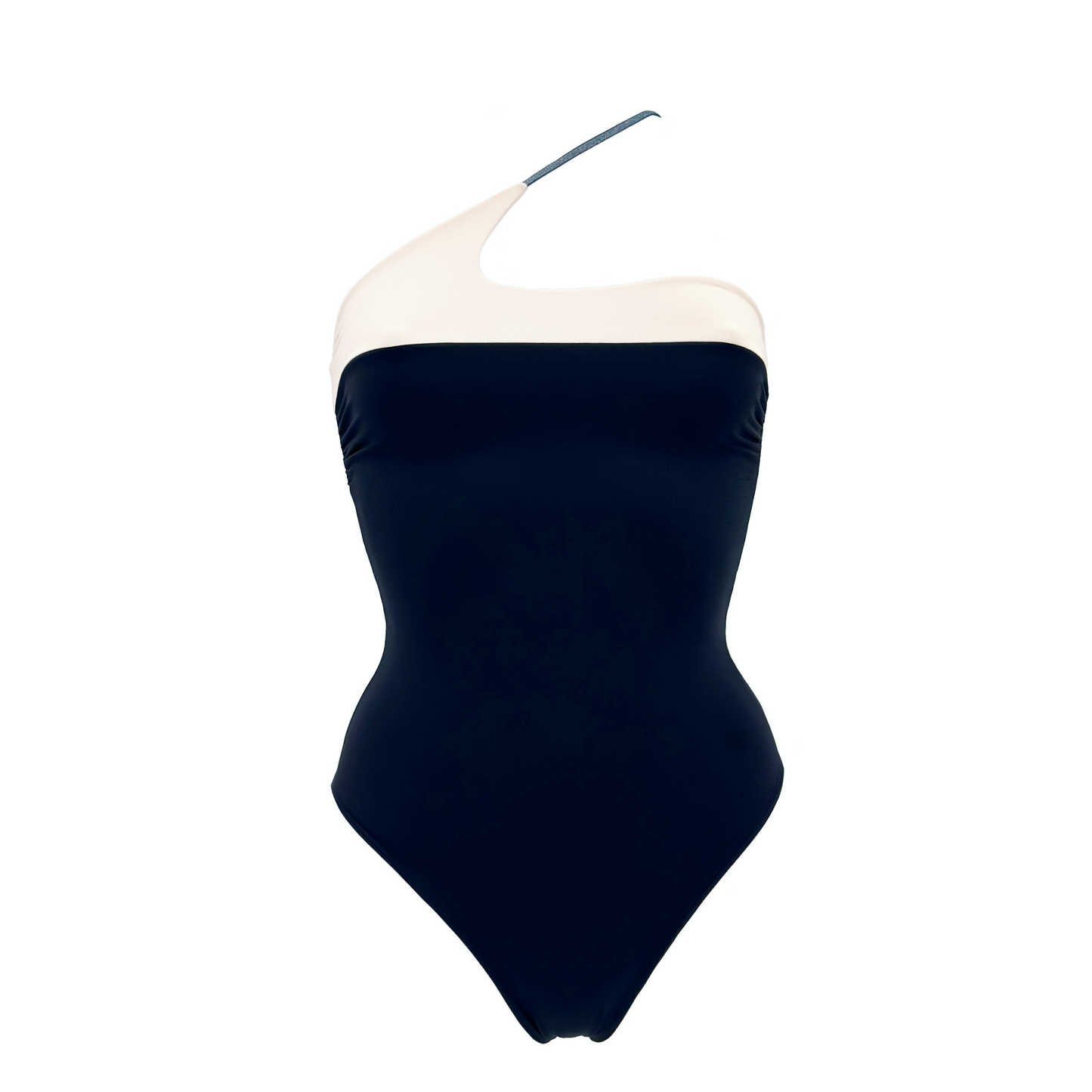 EBE - costume intero monospalla con spallina in elastico tubolare laminato in Ultra Skin