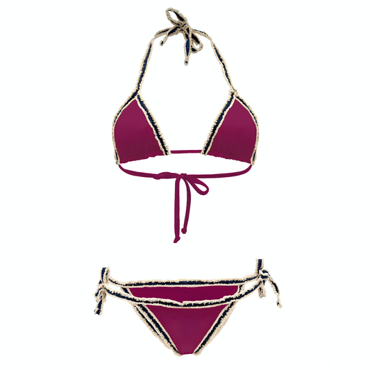 DIANA – bikini a triangolo con bordi in denim sfrangiato in Ultra Skin