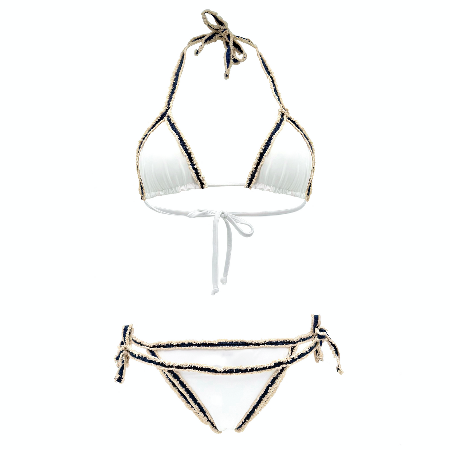 DIANA – bikini a triangolo con bordi in denim sfrangiato in Ultra Skin