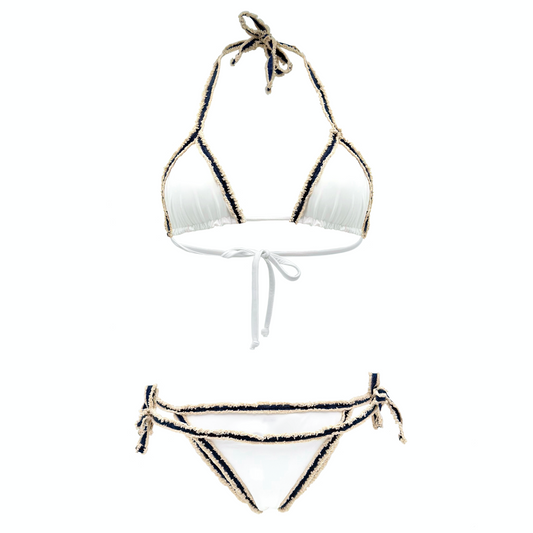 DIANA – bikini a triangolo con bordi in denim sfrangiato in Ultra Skin