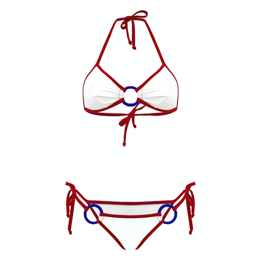 CLIO - bikini a triangolo con anelli e bordi a contrasto in Ultra Skin