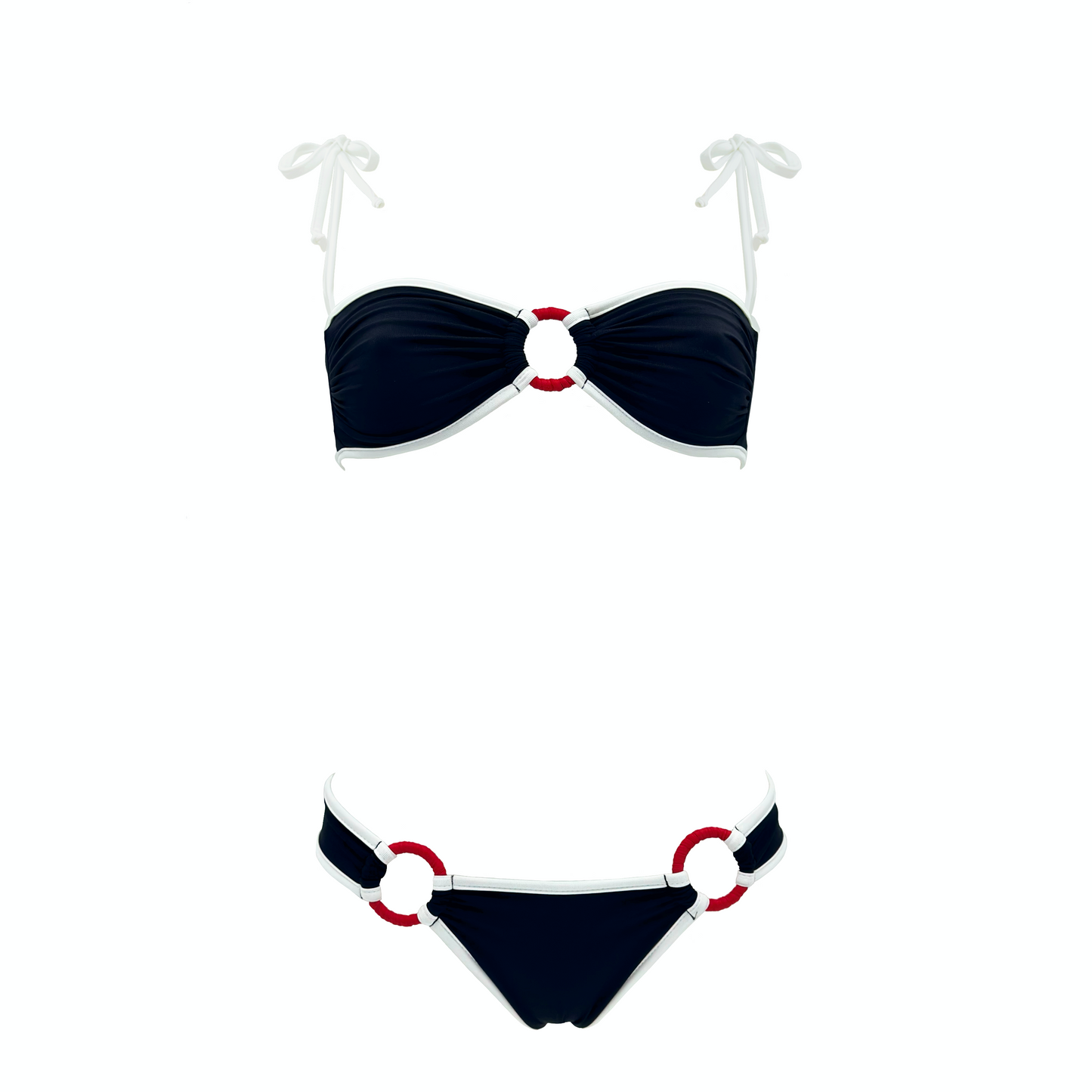 CALLIOPE - bikini a fascia con anelli e bordi a contrasto in Ultra Skin