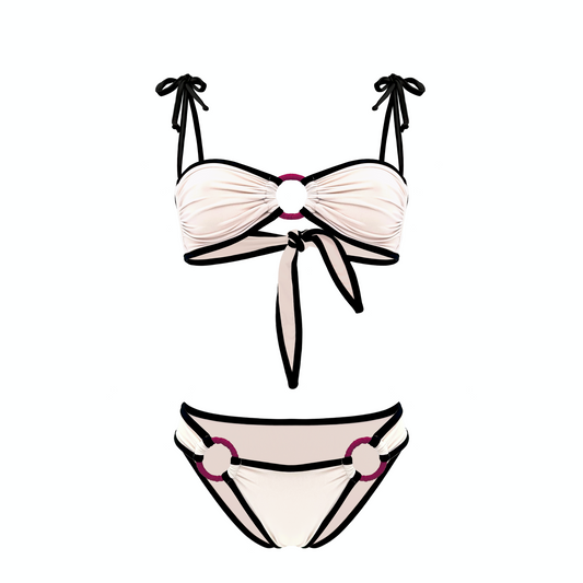 CALLIOPE - bikini a fascia con anelli e bordi a contrasto in Ultra Skin