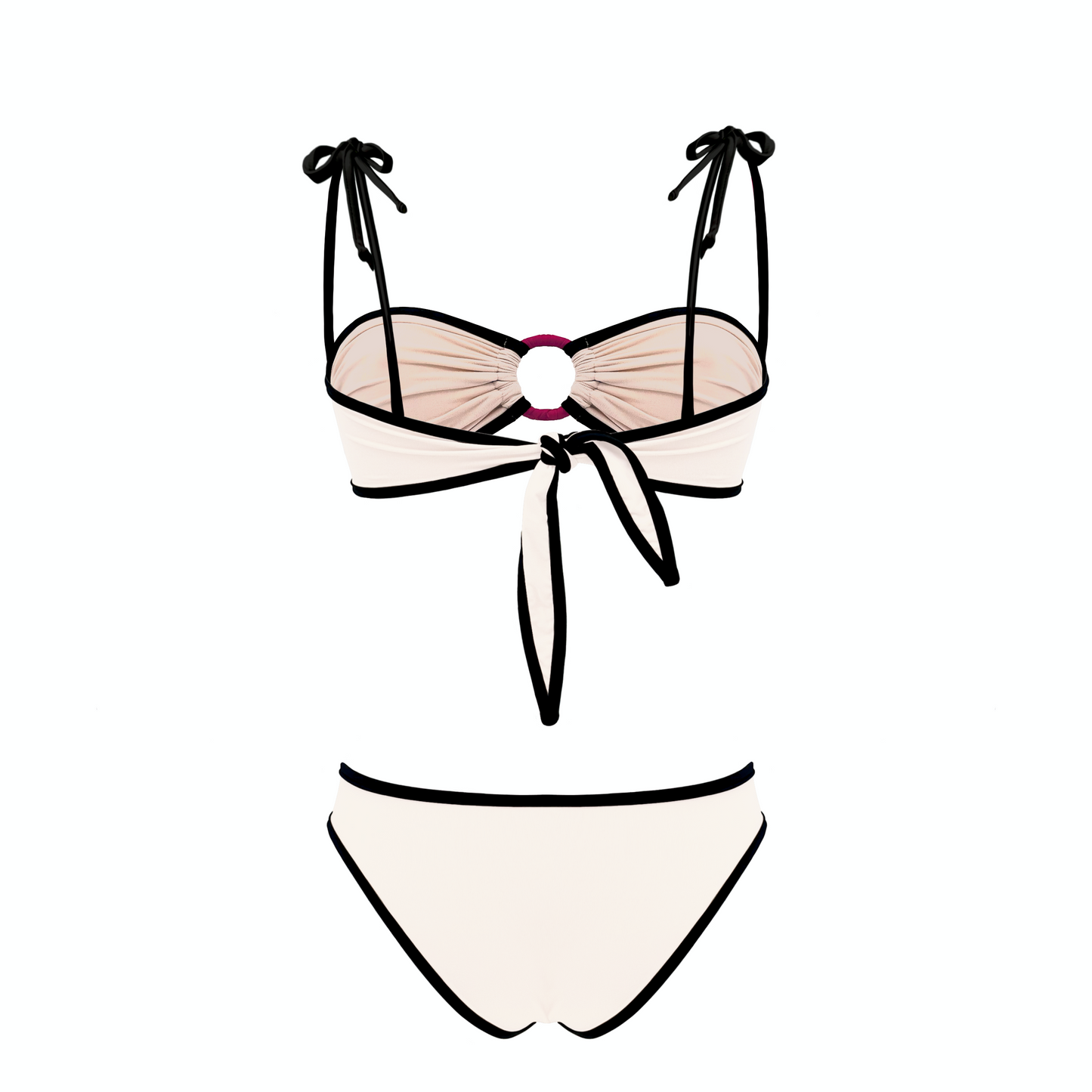 CALLIOPE - bikini a fascia con anelli e bordi a contrasto in Ultra Skin