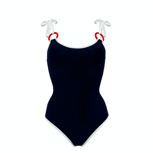 MARTE – costume intero con spalline regolabili, anelli e bordi a contrasto in Ultra Skin