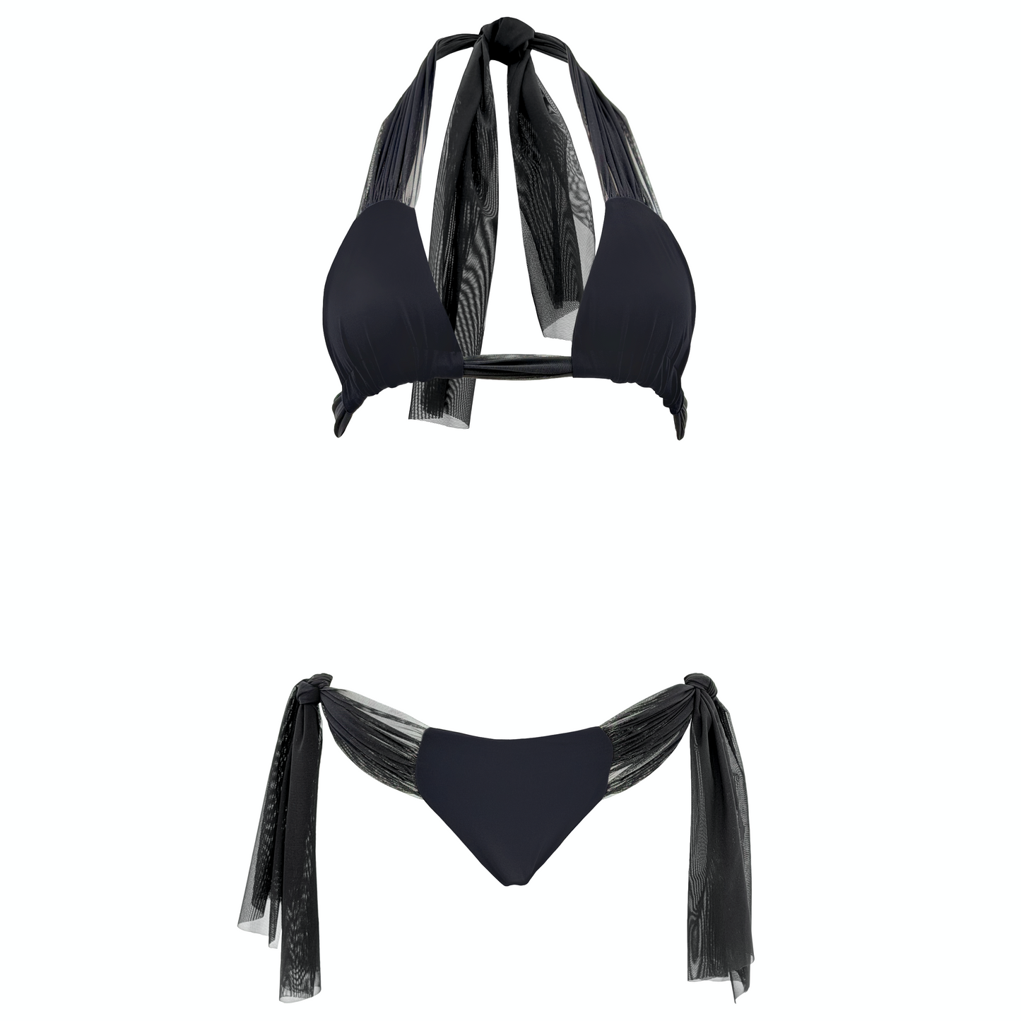 MAIA - bikini triangolo con tulle elasticizzato in Ultra Skin