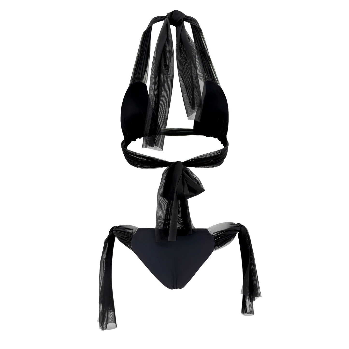 MAIA - bikini triangolo con tulle elasticizzato in Ultra Skin