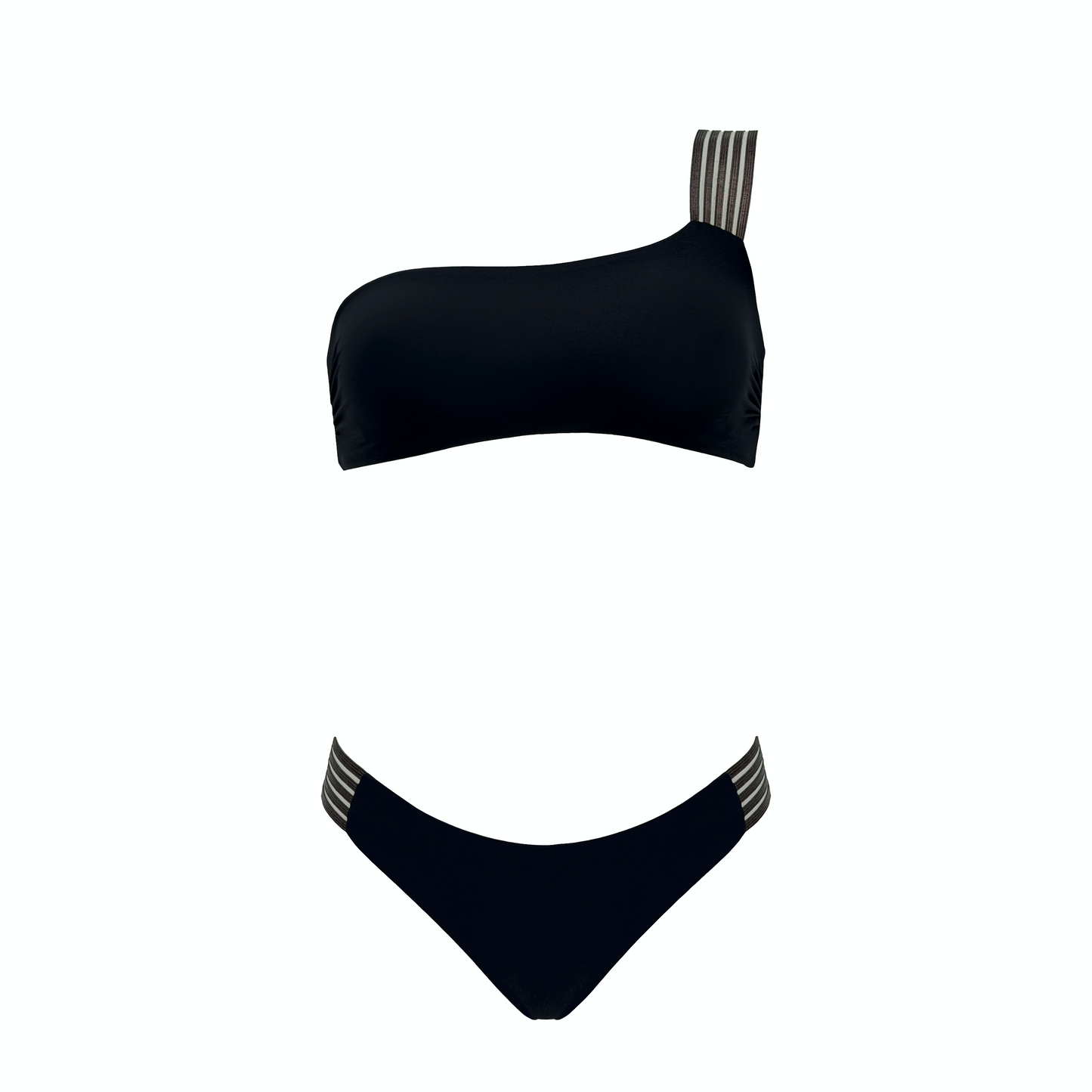 TETI - bikini monospalla con elastico rigato in Ultra Skin