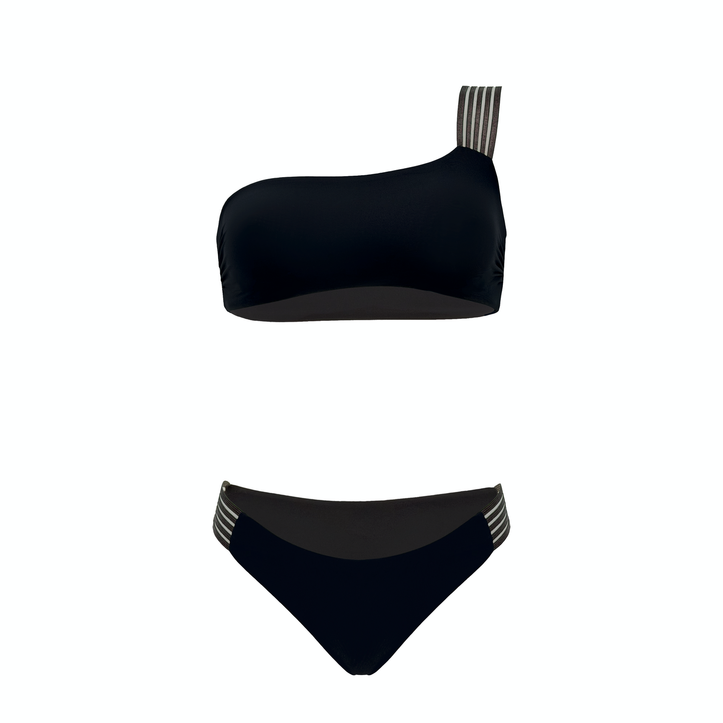 TETI - bikini monospalla con elastico rigato in Ultra Skin