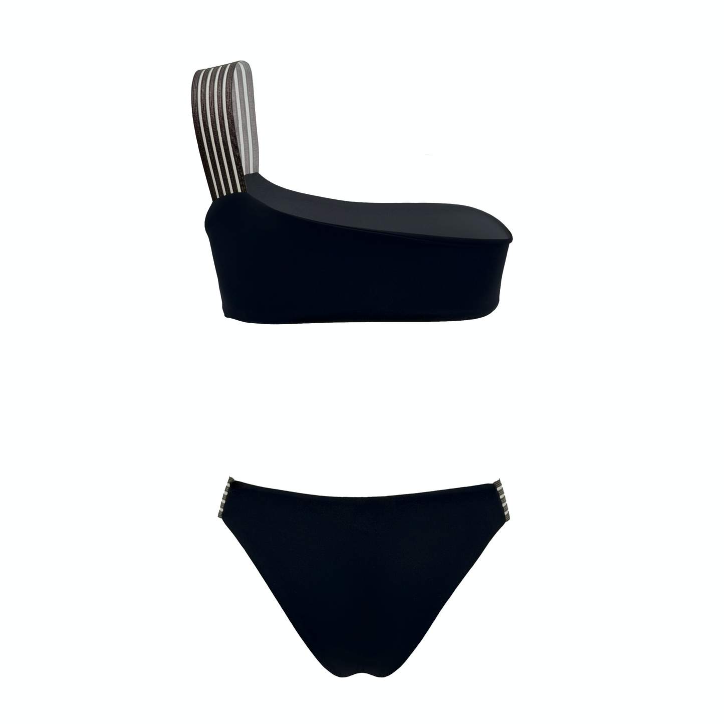 TETI - bikini monospalla con elastico rigato in Ultra Skin